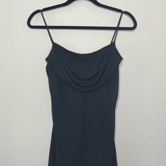 Vintage Jump Slip Dress Sleeveless Spaghetti Strap Cowl Witchy Black Goth Sexy 8 - Picture 2 of 11